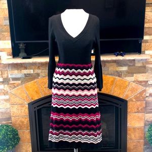 Really cute lined sweater dress tunic with bell sleeves black pink grey